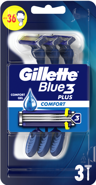 Одноразовые станки для бритья (Бритвы) мужские Gillette Blue3 Comfort 3 ...