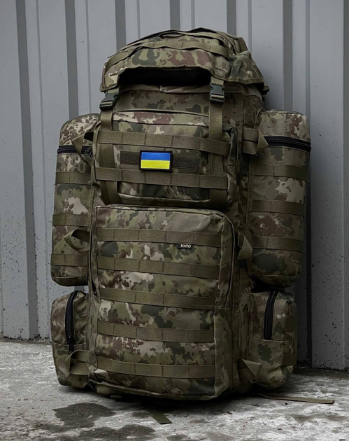 Тактический большой армейский рюкзак 100 л Темный Мультикам - изображение 1
