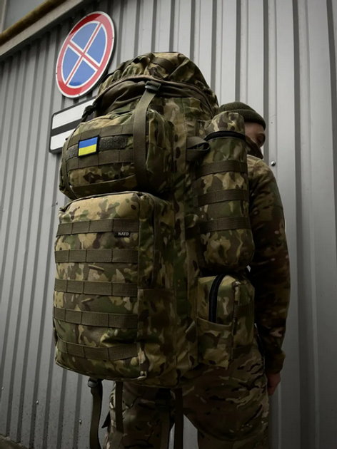 Тактический большой армейский рюкзак 100 л Темный Мультикам - изображение 2