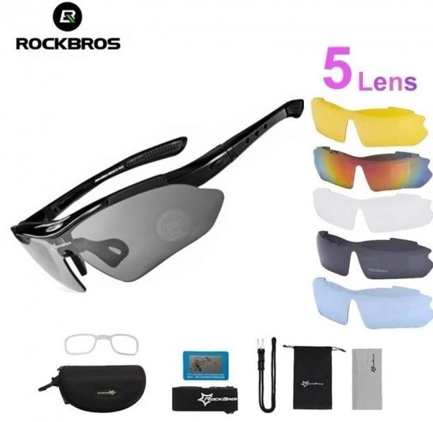 Защитные тактические очки с поляризацией .5 комплектов линз RockBros - изображение 1