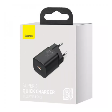 Зарядное устройство СЗУ Baseus Super Silicone PD Charger 25W 1 Type-C Black(ccsp020101) - Фото 3 Зарядное устройство СЗУ Baseus Super Silicone PD Charger 25W 1 Type-C Black(ccsp020101) - изображение 3