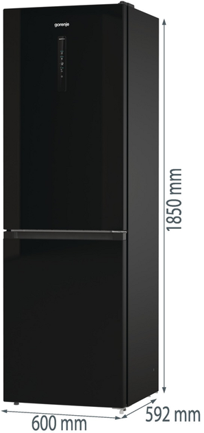 Двокамерний холодильник Gorenje NRK6192ABK4 - зображення 16