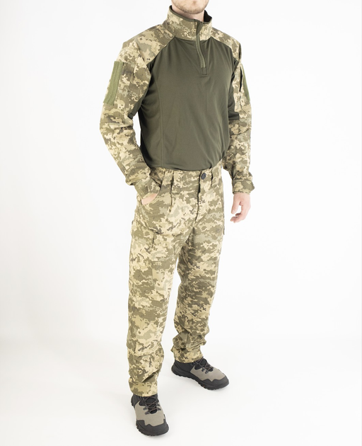 Військовий літній костюм (штани + убакс), ріп-стоп піксель ЗСУ, 65/35, олива, розмір 48 - зображення 2