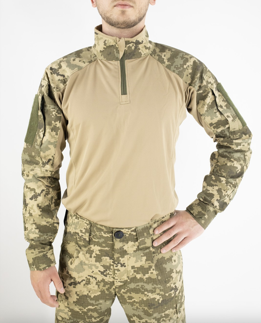 Військовий літній костюм (штани + убакс), ріп-стоп піксель ЗСУ, 65/35, койот, розмір 48 - зображення 2