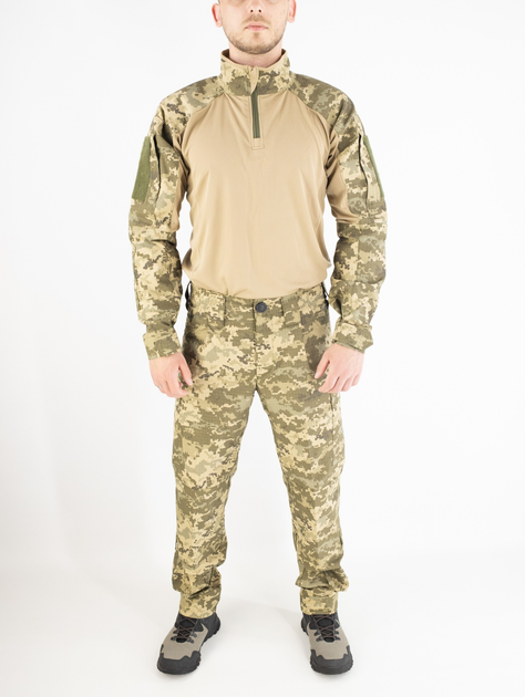 Військовий літній костюм (штани + убакс), ріп-стоп піксель ЗСУ, 65/35, койот, розмір 54 - зображення 1