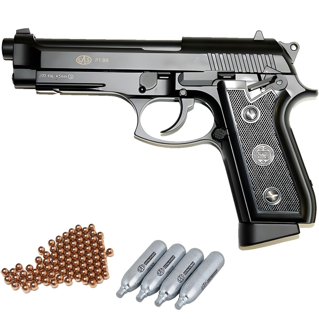 Пневматический пистолет SAS PT99 Blowback (Beretta 92) - изображение 1