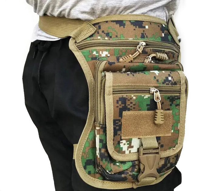 Тактическая сумка на бедро Hawk коричнево-зеленый камуфляж - изображение 1