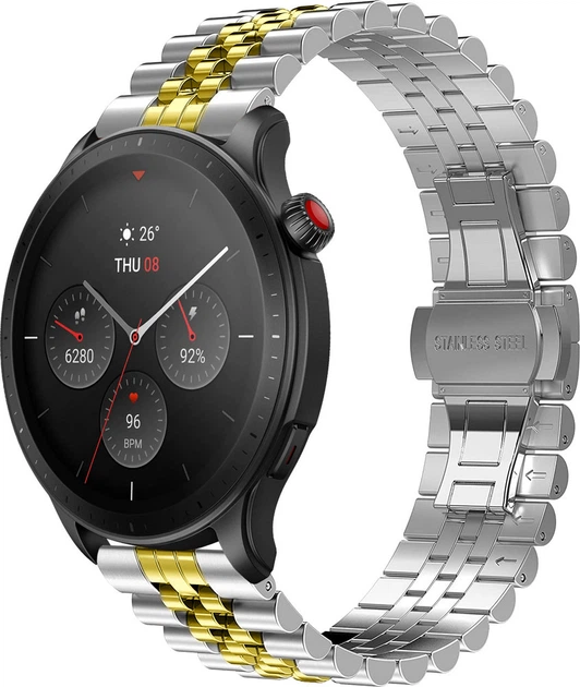 Металлический Браслет Stech Line для Amazfit GTR 4 (22 мм) Silver