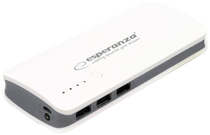 Powerbank Esperanza 8000 mAh White/Grey (EMP106WE) - obraz 1