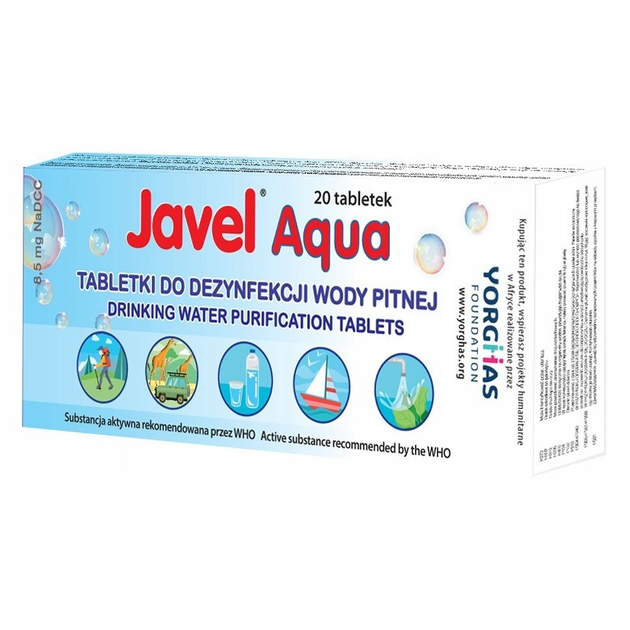Таблетки для очистки питьевой води JAVEL AQUA (20 таблеток) – фото ...