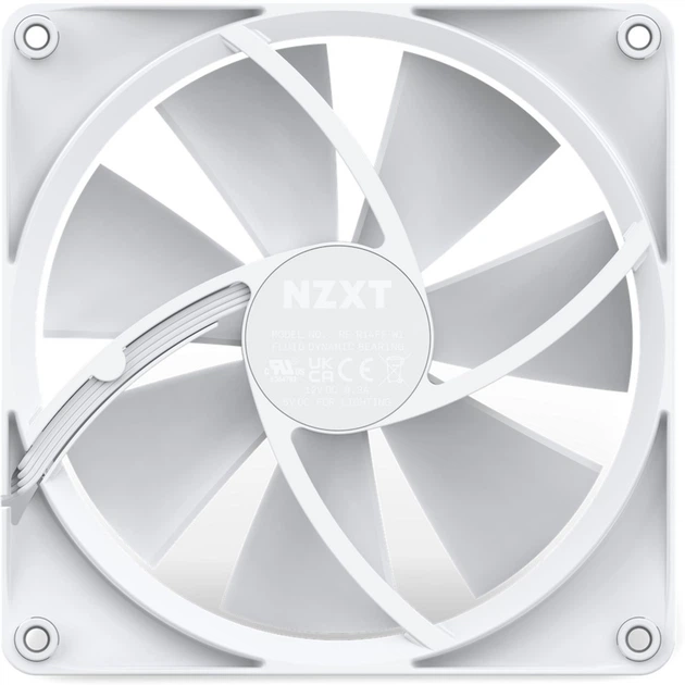 Wentylator do obudów NZXT F140RGB - 140 mm wentylator RGB - pojedynczy biały (RF-R14SF-W1) - obraz 6