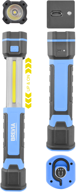 Инспекционная телескопическая лампа Brevia 3W COB + 1W LED 300 lm 2000 ...