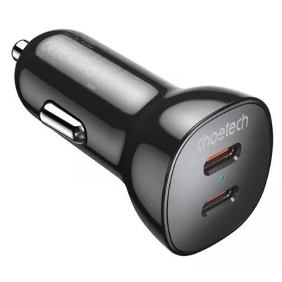 Зарядний пристрій Choetech car 2хUSB-C 40W PD black (TC0008-BK) - зображення 2