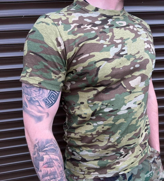 Тактическая камуфляжная футболка Мультикам (Размер 48) - изображение 1