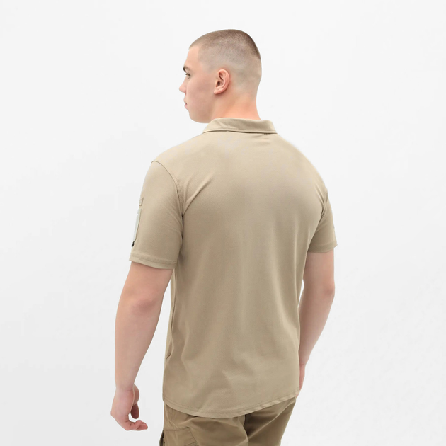 Мужская тактическая футболка поло с коротким рукавом поло для военных с липучками на рукавах Бежевый S - изображение 2