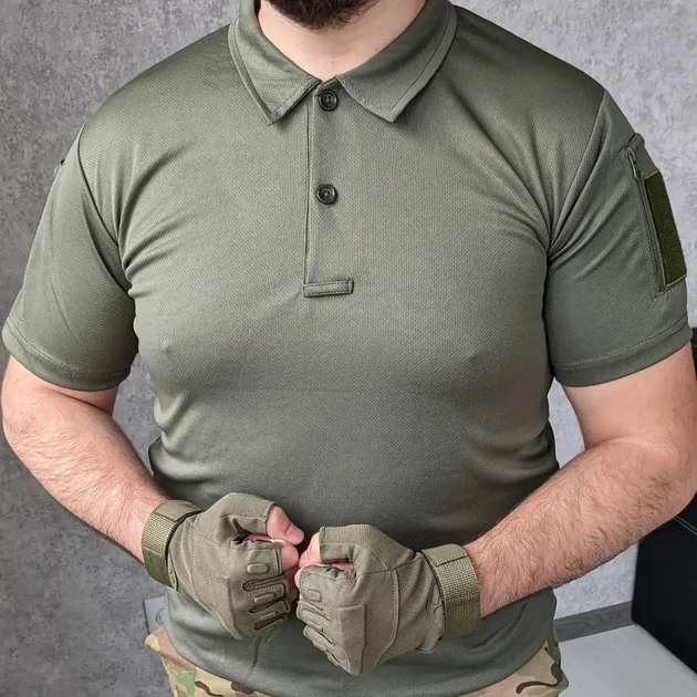 Чоловічі футболки поло з коротким рукавом для військових тактичні Хакі XL - зображення 2
