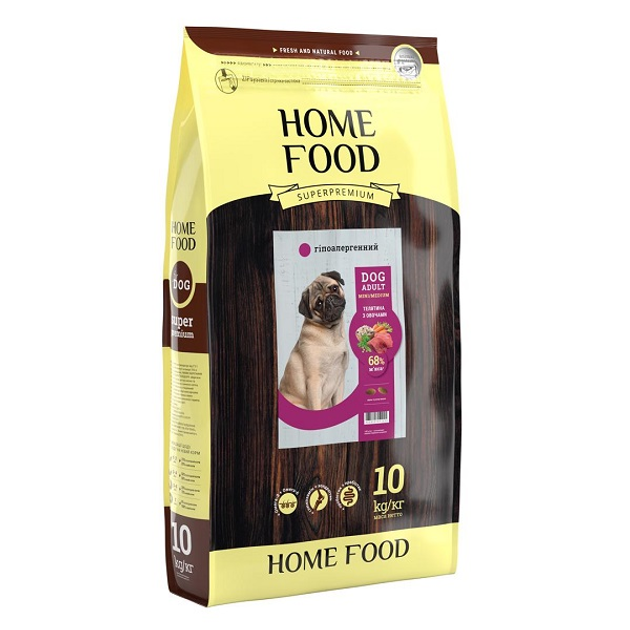 HOME FOOD Сухой корм для взрослых собак «Телятина с овощами» DOG ADULT ...