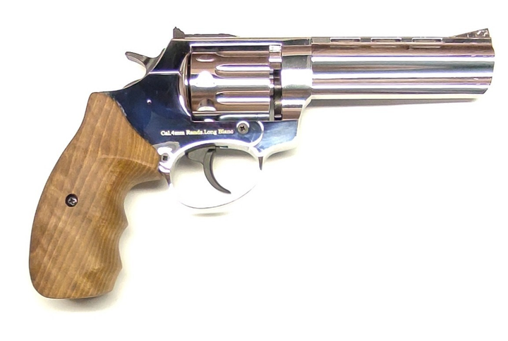 Револьвер под патрон Флобера Ekol Viper 4,5" (хром / бук) chrome - изображение 2