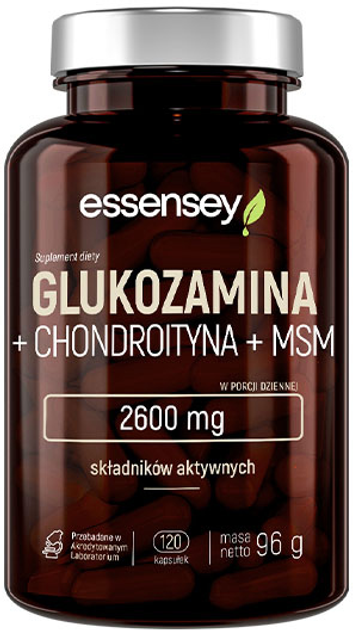 Комплекс вітамінів Essensey Glukozamina + Chondroityna + MSM 120 капсул (5902114043506) - зображення 1