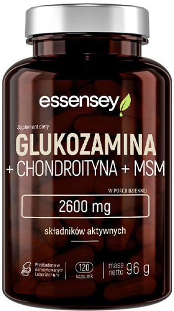 Kompleks witaminowy Essensey Glukozamina + Chondroityna + MSM 120 kapsułek (5902114043506) - obraz 1