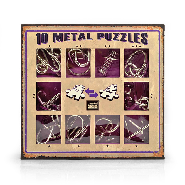 Набор металлических головоломок Eureka 10 Metal Puzzles Фиолетовый ...