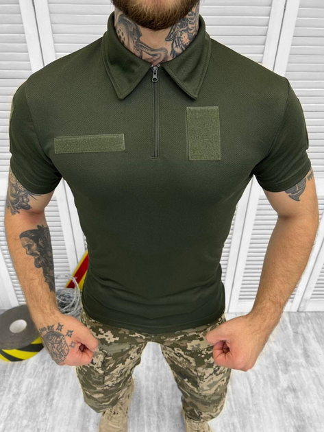 Тактическое поло военного стиля Elite Olive XL - изображение 1