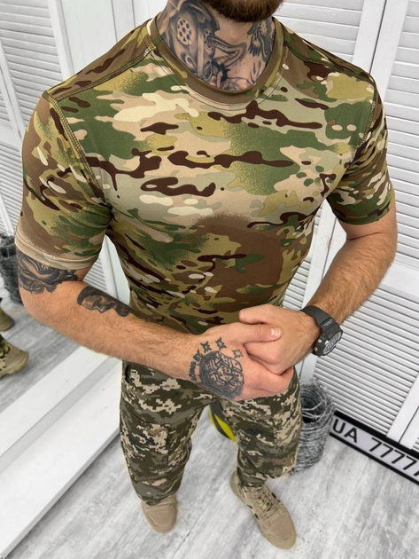Тактична футболка військового стилю ЗСУ Multicam L - зображення 2