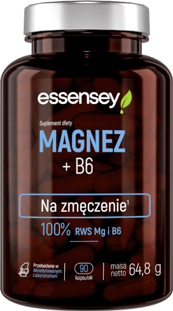 Magnez z Witaminą B6 Essensey Magnez + B6 90 kapsułek (5902114043117) - obraz 1