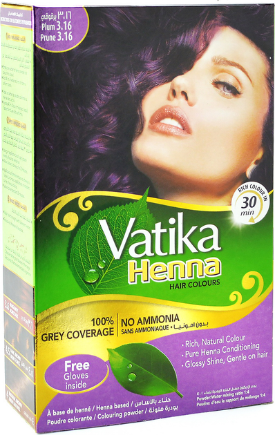 Краска для волос на основе хны Dabur Vatika Naturals 3.16 Сливовый 60 г ...