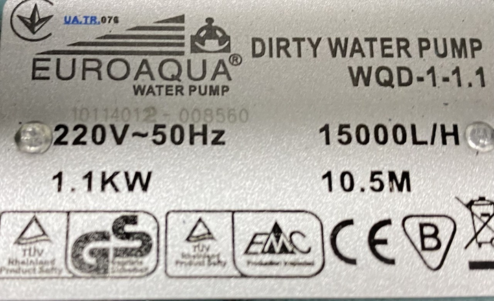 Фекальний насос Euroaqua WQD (1-1.1 кВт) - зображення 4