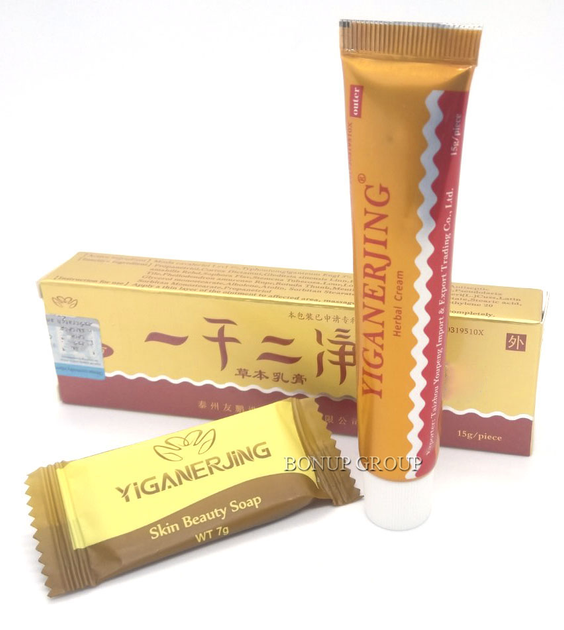 Мазь-крем від псоріазу, дерматиту, екземи Yiganerjing не містить гормональних препаратів Original антисептична, протигрибкова, 15 г. - зображення 1