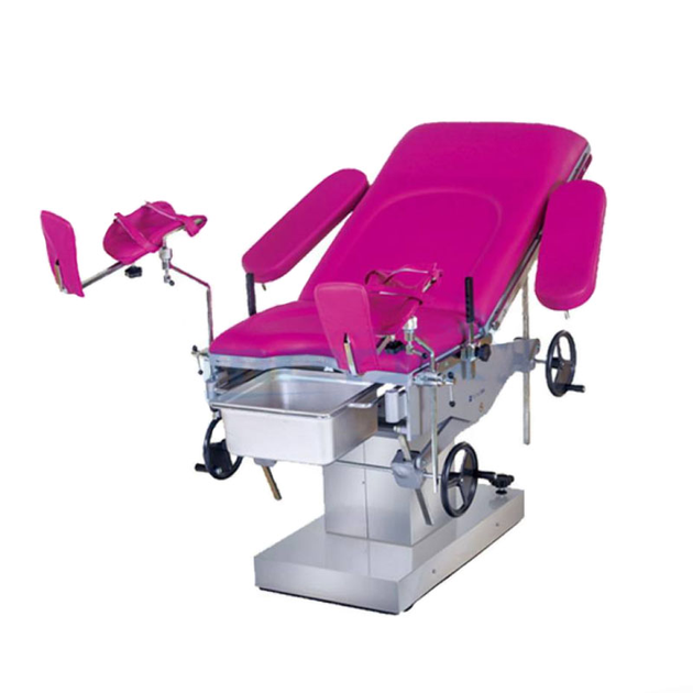 Стол гинекологический смотровой MEDIK MC-H04 механический гидравлический для родов в акушерстве гинекологических операций и осмотра Розовый - изображение 1
