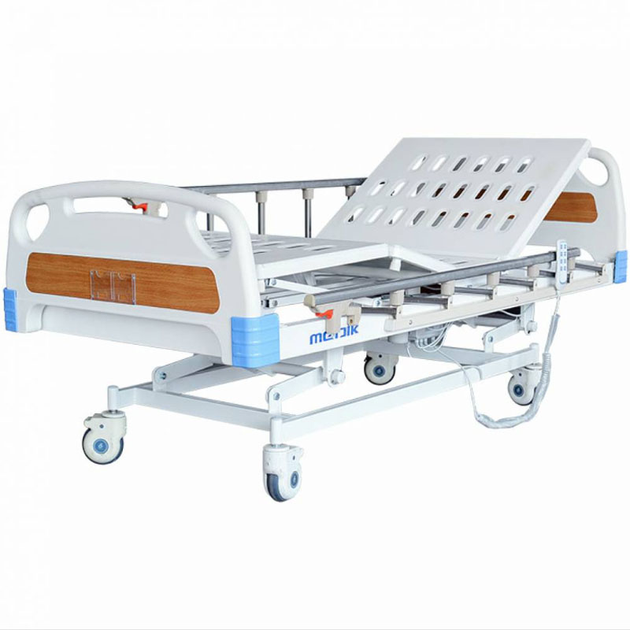 Кровать медицинская функциональная MEDIK YA-D3-3 больничная электрическая для лежачих больных с бесшумным электроприводом с перилами и пультом управления - изображение 1