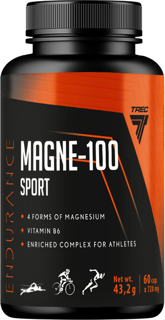 Магній + вітамін B6 Trec Nutrition Magne-100 Sport 60 капсул (5902114017941) - зображення 1