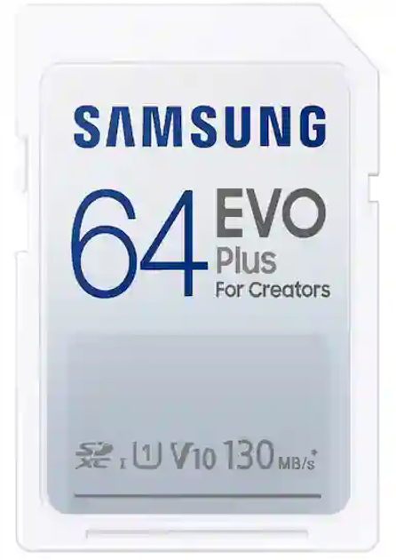 Samsung Evo Plus SDXC 64GB UHS-I U1 V10 (MB-SC64K/EU) - изображение 1