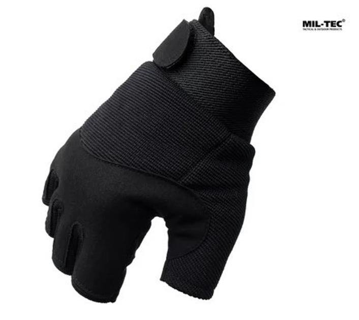 Тактичні Mil-tec Чорні рукавички Army Fingerless Gloves 12538502 розмір XL - зображення 2