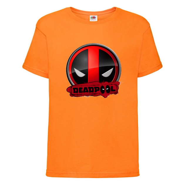 Футболка детская Марвел (Marvel & DC) оранжевая (deadpool-002-orange ...