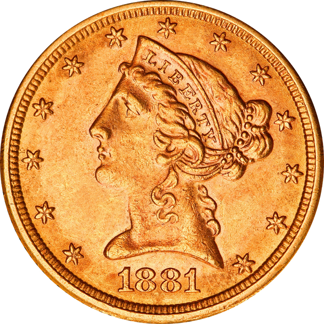 Золотая монета Американский Орел 5 долларов 1881 США – фото, отзывы ...