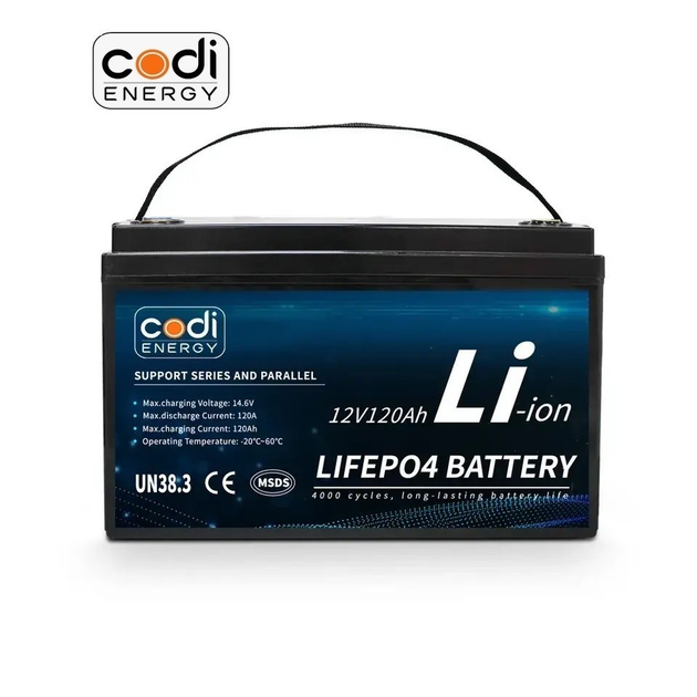 Аккумулятор Codi Energy LiFePO4 12В 120Ач (1536 Втч) литий железо ...