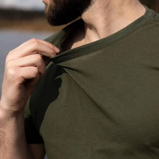 Тактическая камуфляжная футболка Олива (Размер 60) - изображение 2