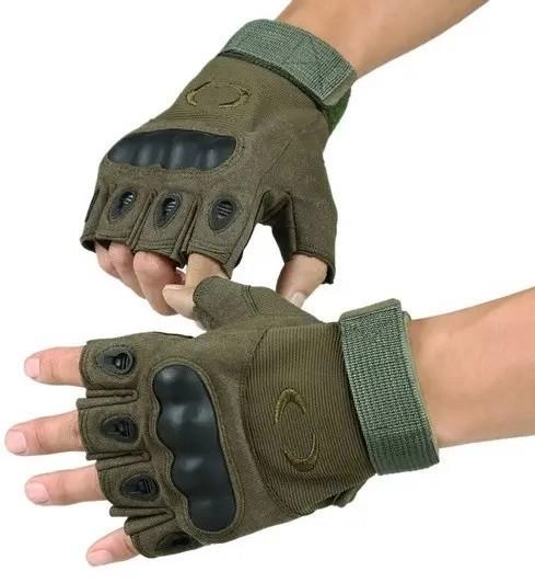 Тактичні рукавички безпалі Oakley M олива - зображення 1