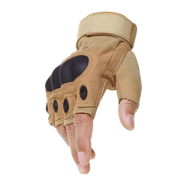 Тактичні рукавички безпалі Oakley M койот - зображення 1
