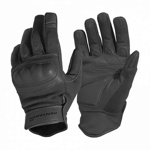 Тактичні рукавички стійкі до полум'я та порізів Pentagon Storm Gloves Anti-Cut P20021-CU Large, Чорний - зображення 1