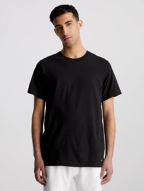Набір футболок бавовняних довгих чоловічих Calvin Klein S/S Crew Neck 3Pk 000NB4011E-MP1 XL 3 шт Чорний/Білий/Сірий (8719853078358) - зображення 2