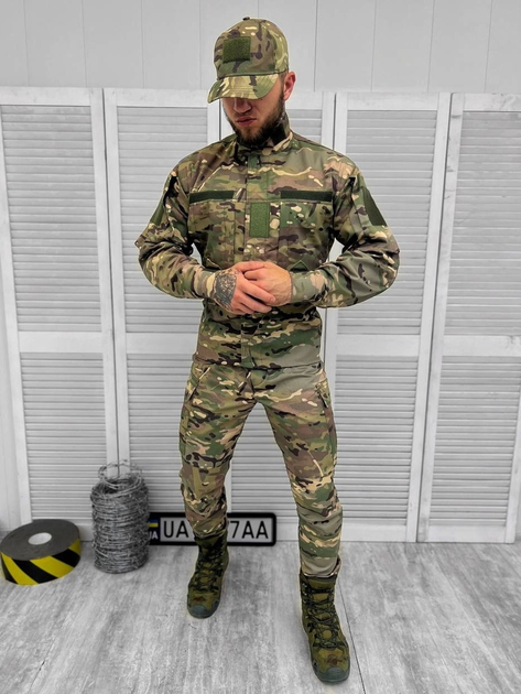 Тактичний військовий костюм Tactical ( Китель + Футболка + Штани ), Камуфляж: Мультикам, Розмір: L - зображення 2