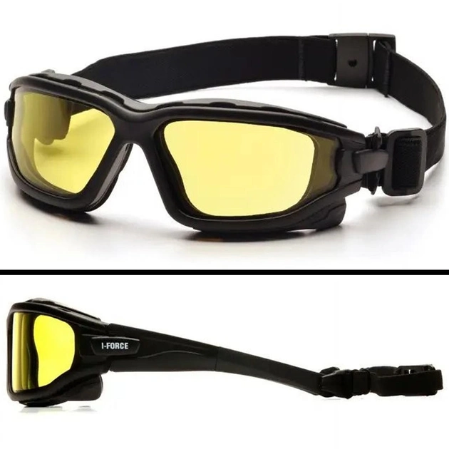 Захисні тактичні окуляри Pyramex балістичні стрілецькі окуляри маска із ущільнювачем i-Force XL (Anti-Fog) (amber) жовті (2АИФО-XL30) - зображення 1