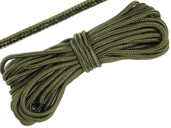 Паракорд Mil-Tec Мотузка паракордова 15м Олива COMMANDO-SEIL OLIV 5MM (15M) (15941001-15-005) - зображення 2