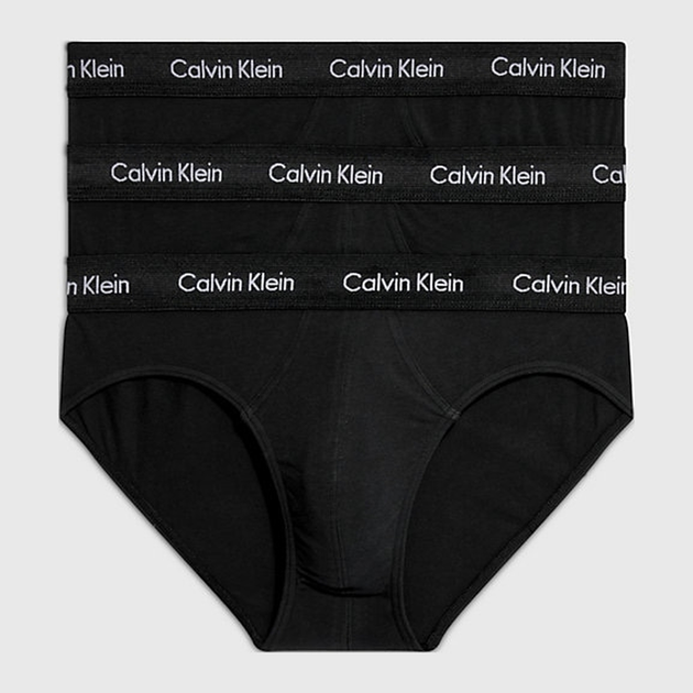 Набір трусів бріфи Calvin Klein Underwear 3P Hip Brief 0000U2661G-XWB L 3 шт Чорний (8719114322435) - зображення 1