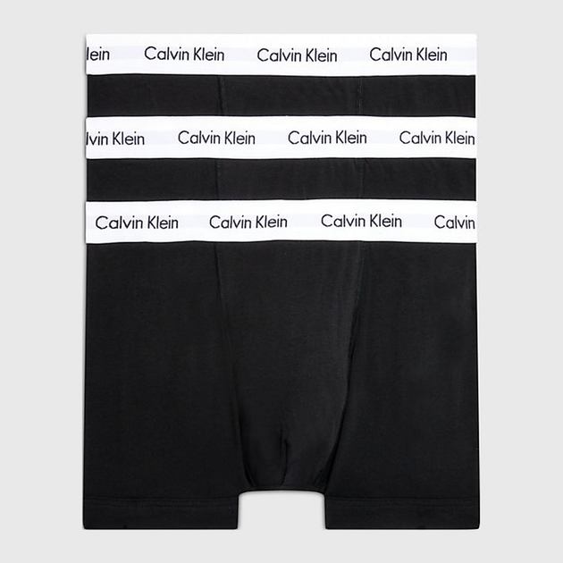 Spodenki Calvin Klein Underwear 3P Trunk 0000U2662G-001 M 3 szt. Czarny (5051145283365) - obraz 1