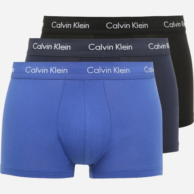 Набір трусів шорти Calvin Klein Underwear 3P Low Rise Trunk 0000U2664G-4KU M 3 шт Чорний/Темно-синій/Синій (8719115000011) - зображення 1